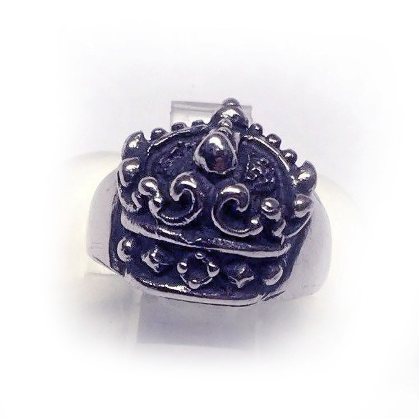 Crown Sterling Silver Ring with Ruby