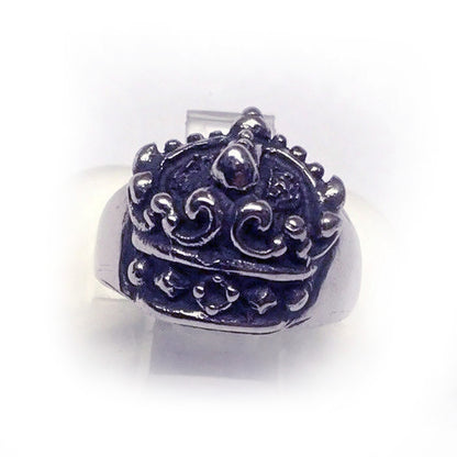 Crown Sterling Silver Ring with Ruby