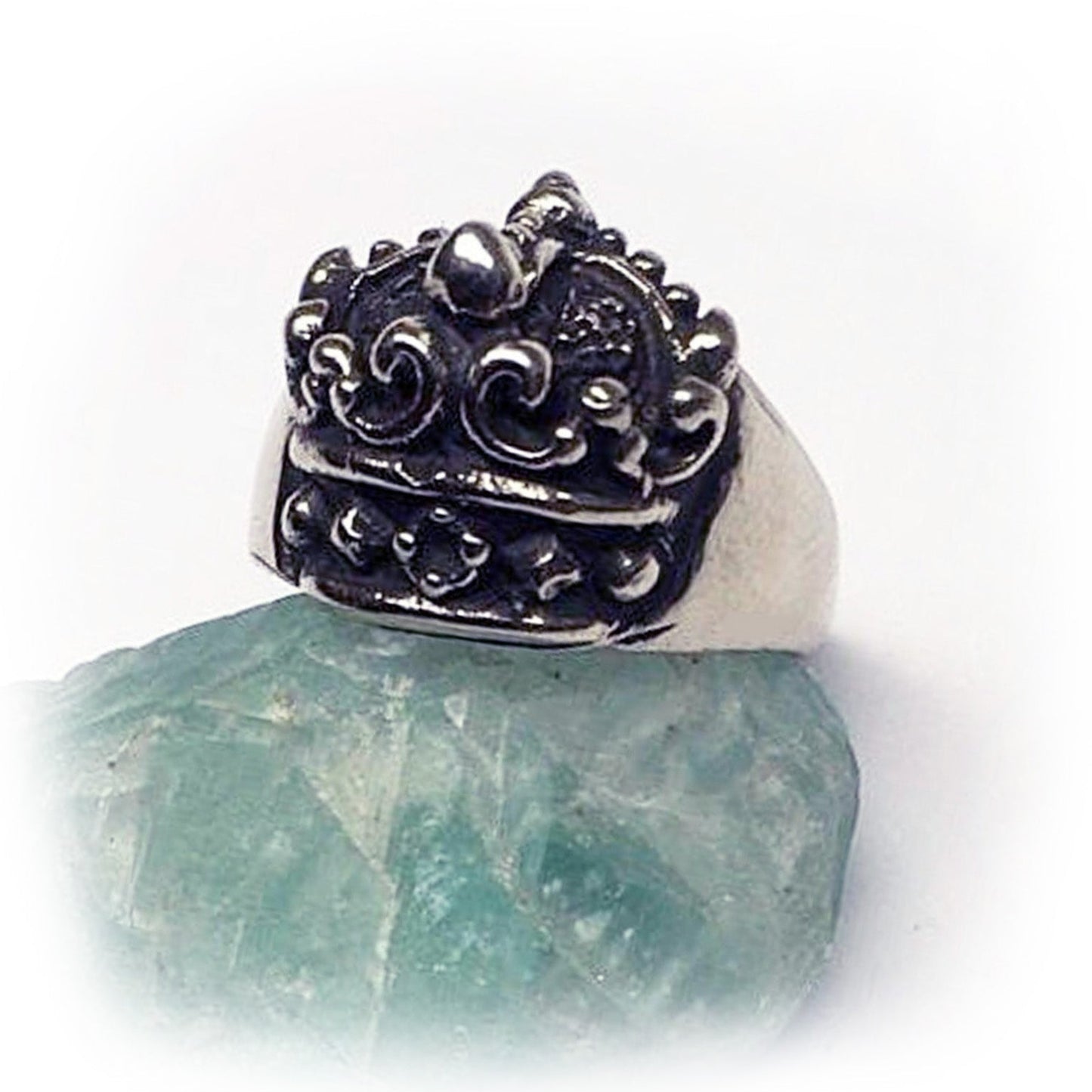 Crown Sterling Silver Ring with Ruby
