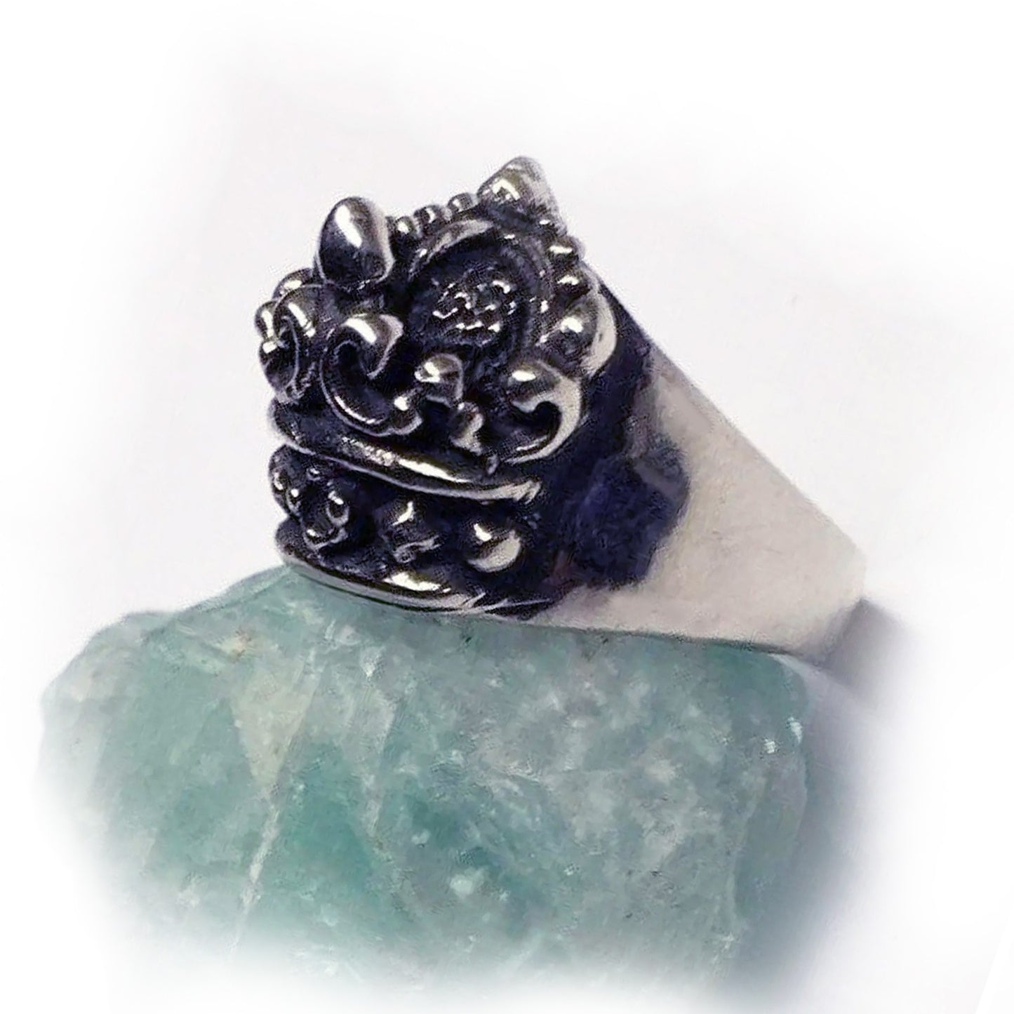 Crown Sterling Silver Ring with Ruby