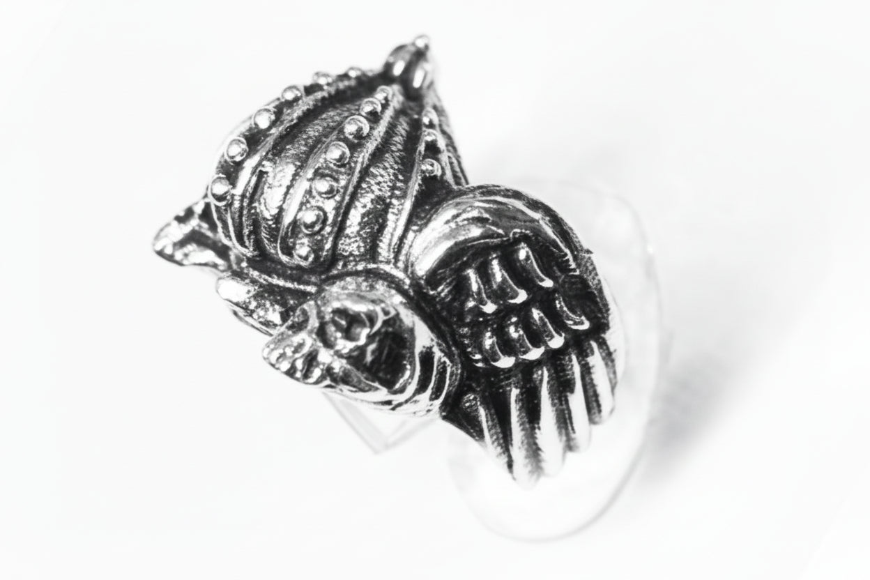Crown with Skull Wingy Sterling Silver Ring