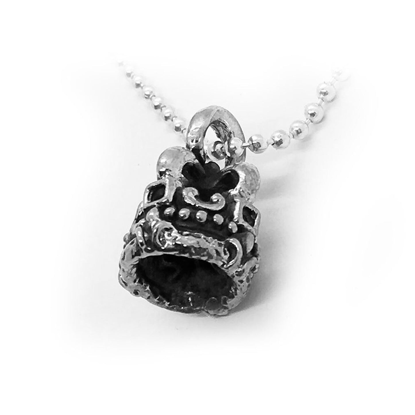 Crown with Red Stone Sterling Silver Pendant