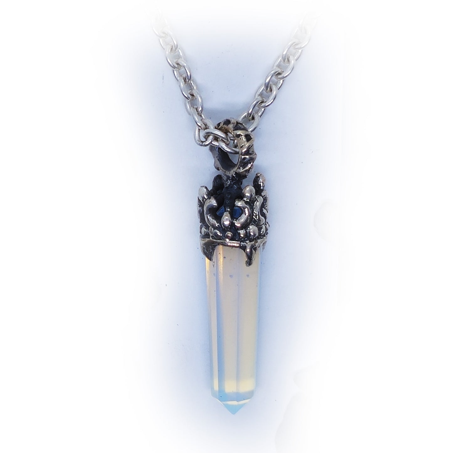 Crown with Pointed Stone Sterling Silver Pendant