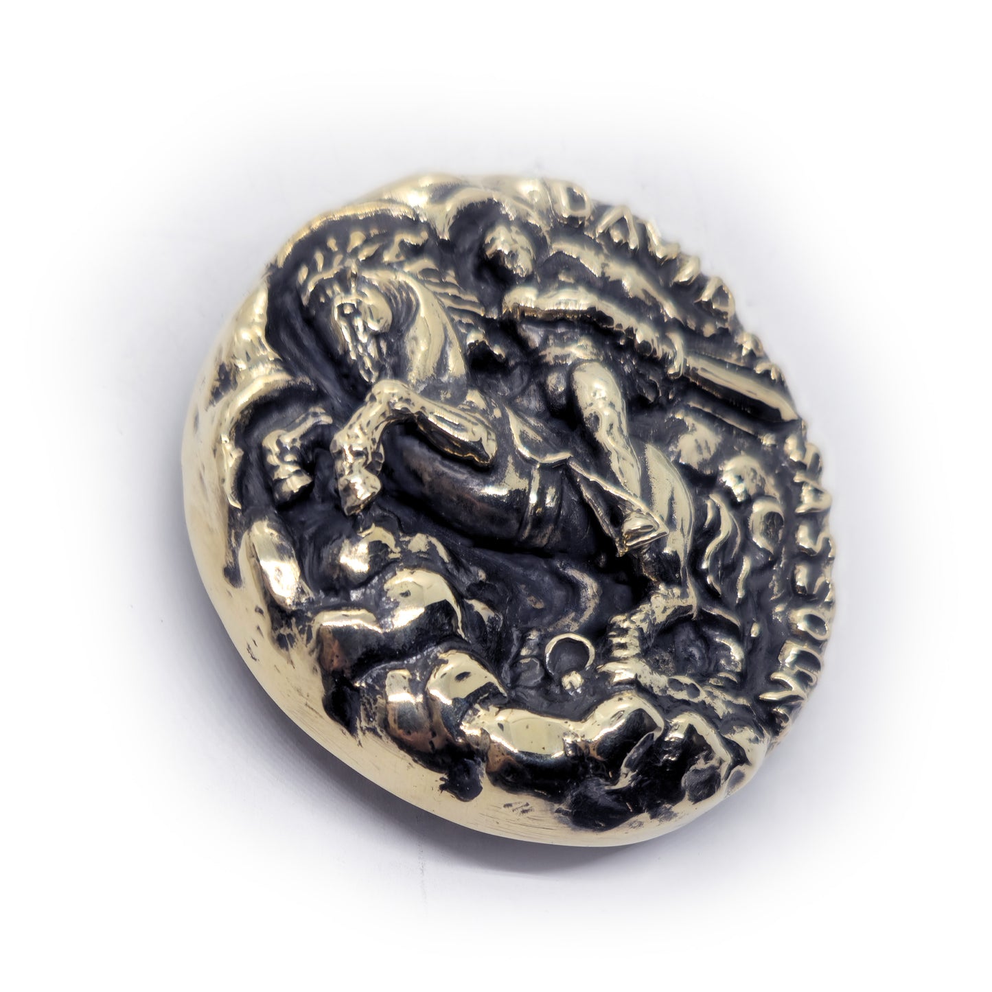 David of Sassoun Armenian National Epic Brass Belt Buckle