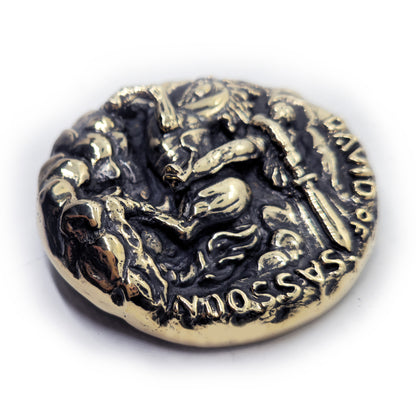 David of Sassoun Armenian National Epic Brass Belt Buckle