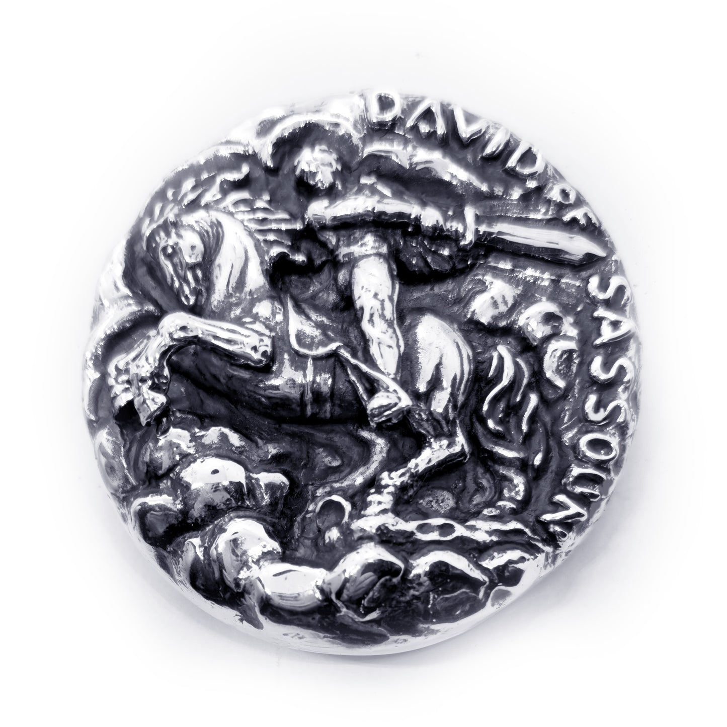 David of Sassoun Armenian National Epic Sterling Silver Belt Buckle