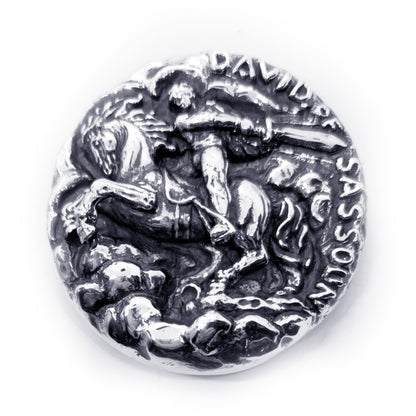 David of Sassoun Armenian National Epic Sterling Silver Belt Buckle