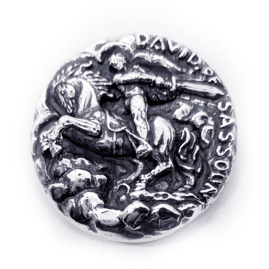 David of Sassoun Armenian National Epic Sterling Silver Belt Buckle