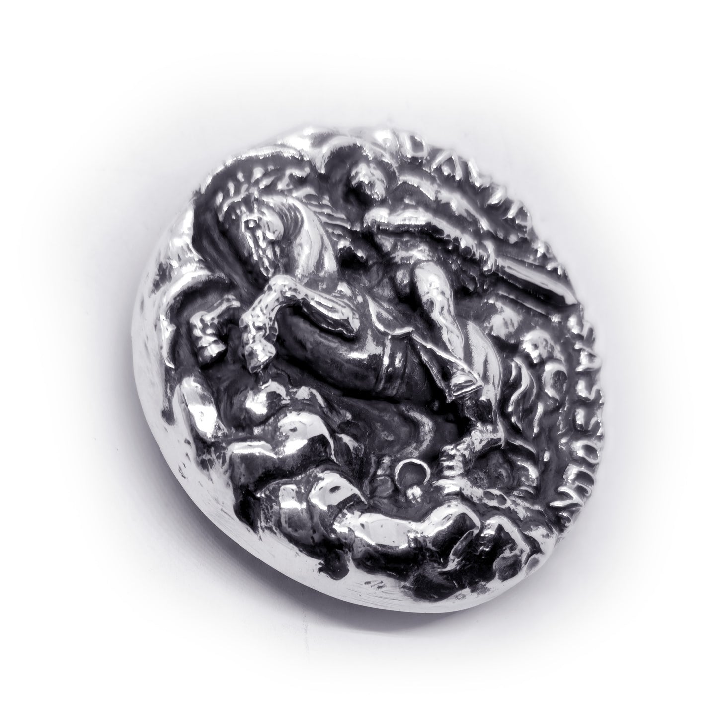 David of Sassoun Armenian National Epic Sterling Silver Belt Buckle