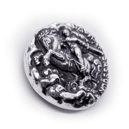 David of Sassoun Armenian National Epic Sterling Silver Belt Buckle