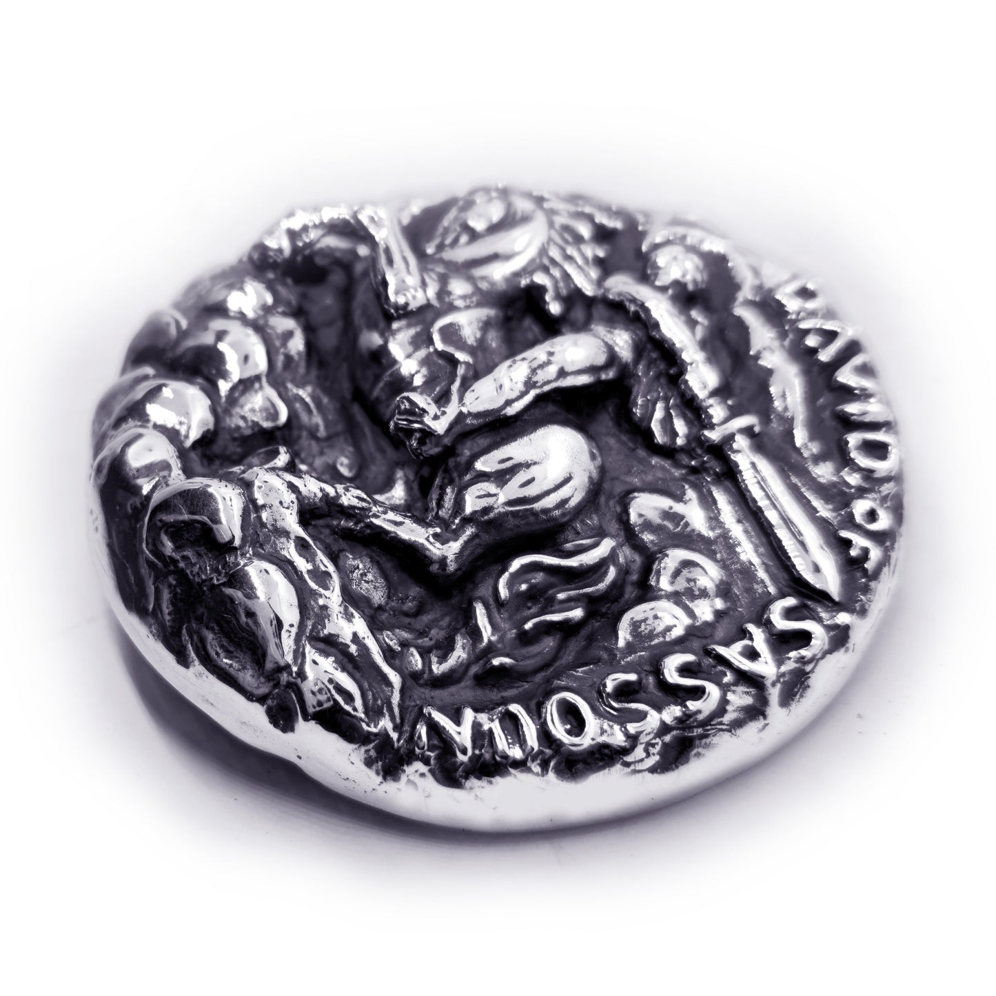 David of Sassoun Armenian National Epic Sterling Silver Belt Buckle