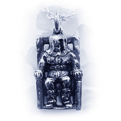 Death Row Featuring Man in Electric Chair Sterling Silver Pendant