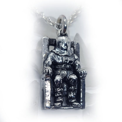 Death Row Featuring Man in Electric Chair Sterling Silver Pendant