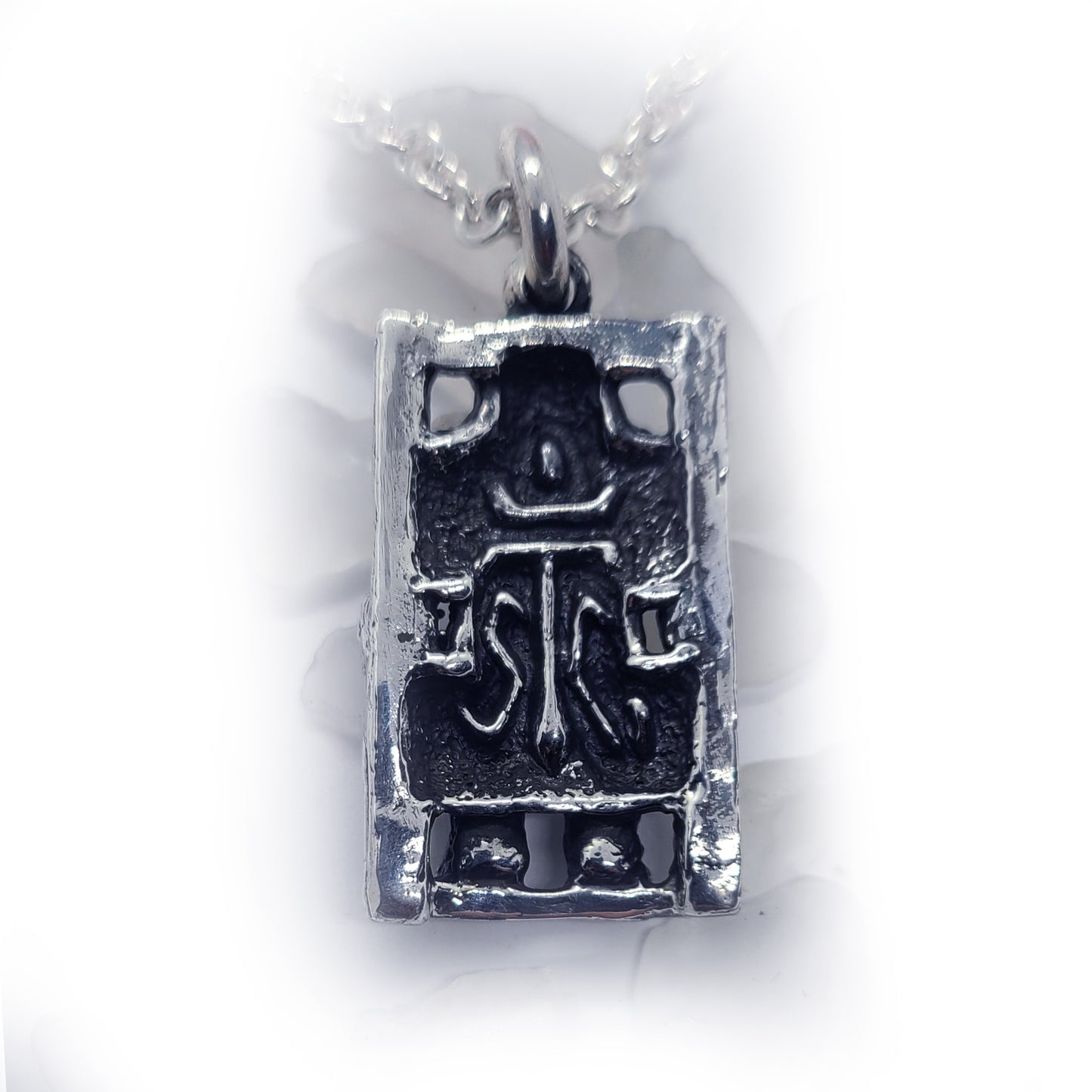 Death Row Featuring Man in Electric Chair Sterling Silver Pendant