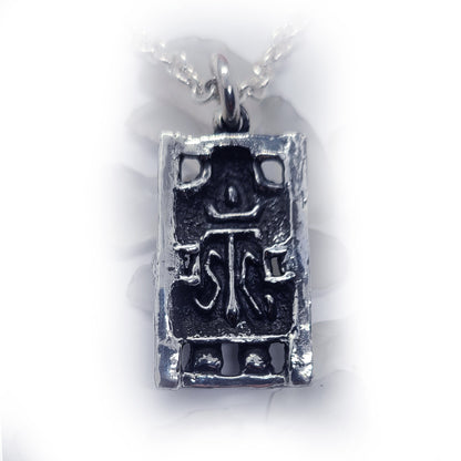Death Row Featuring Man in Electric Chair Sterling Silver Pendant