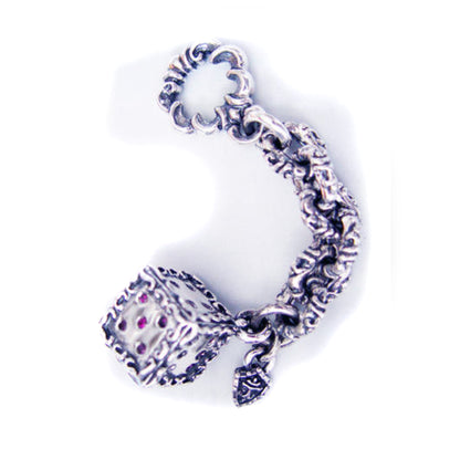 Dice Sterling Silver Key Chain