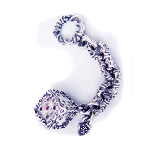Dice Sterling Silver Key Chain