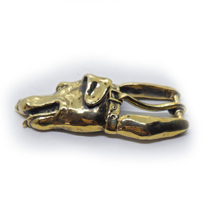Dog Head Bronze Belt Buckle