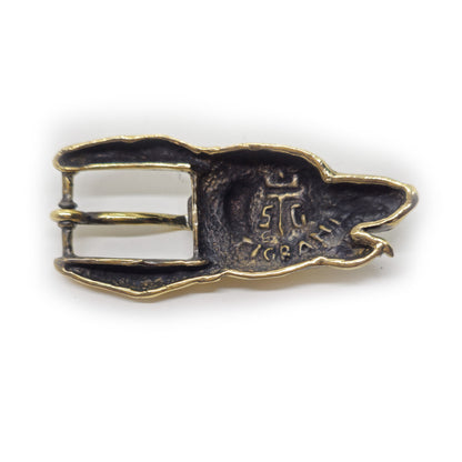 Dog Head Bronze Belt Buckle