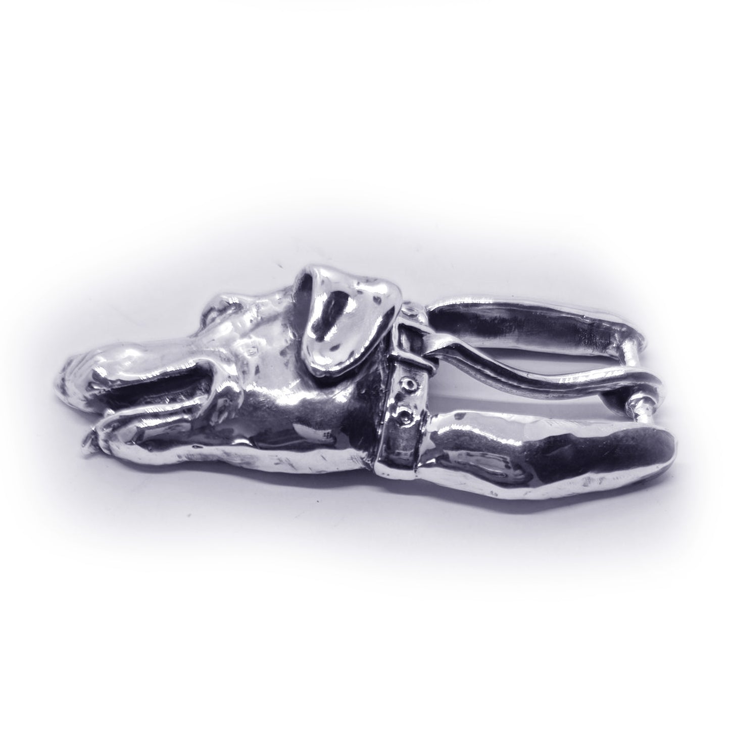 Dog Head Sterling Silver Belt Burckle