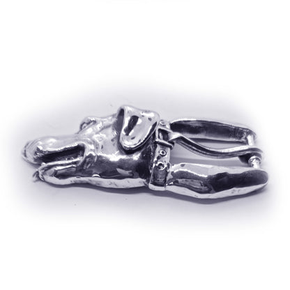 Dog Head Sterling Silver Belt Burckle