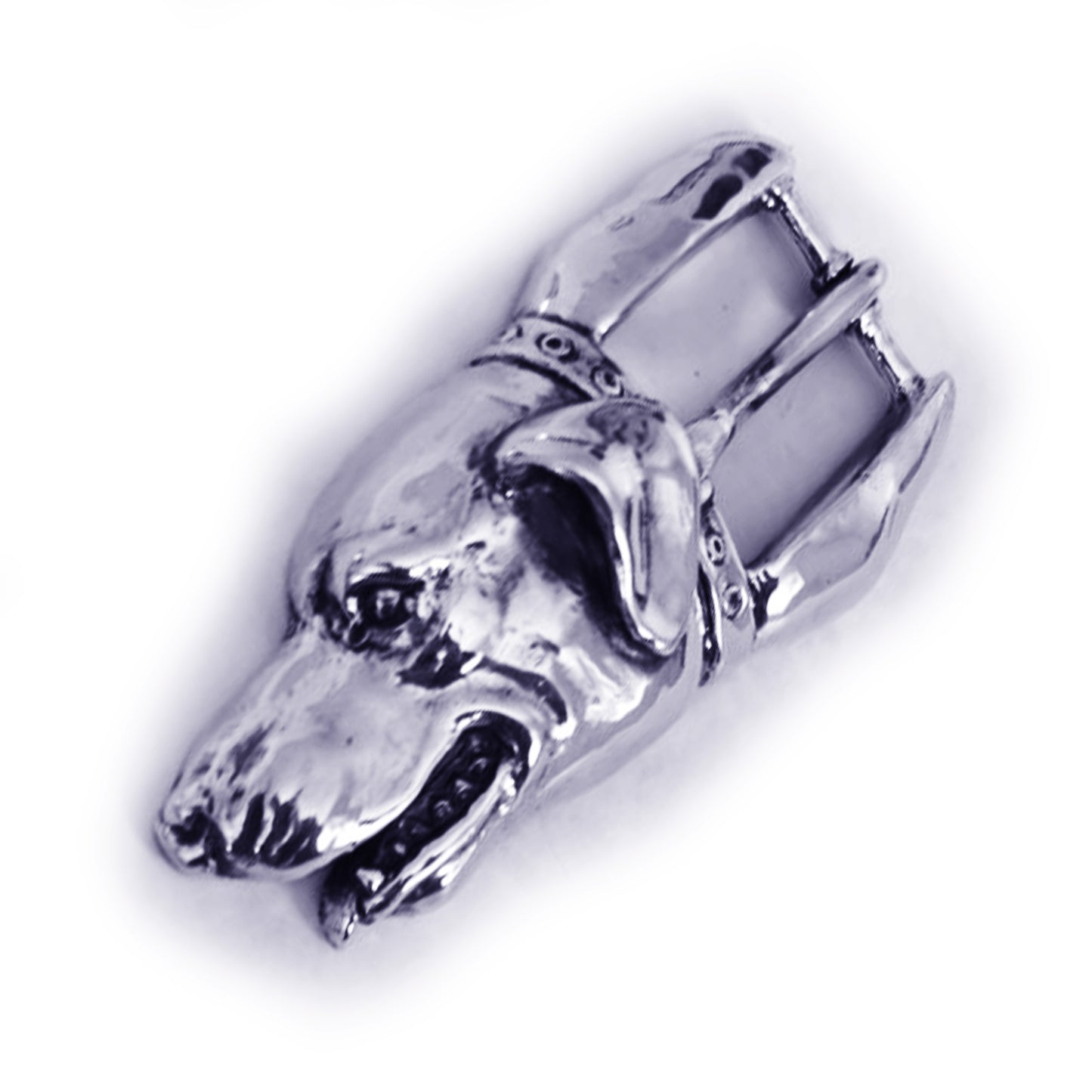 Dog Head Sterling Silver Belt Burckle