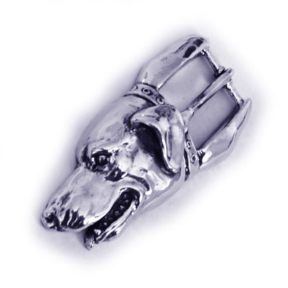 Dog Head Sterling Silver Belt Burckle