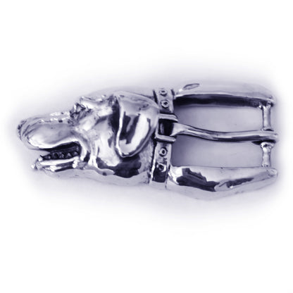 Dog Head Sterling Silver Belt Burckle