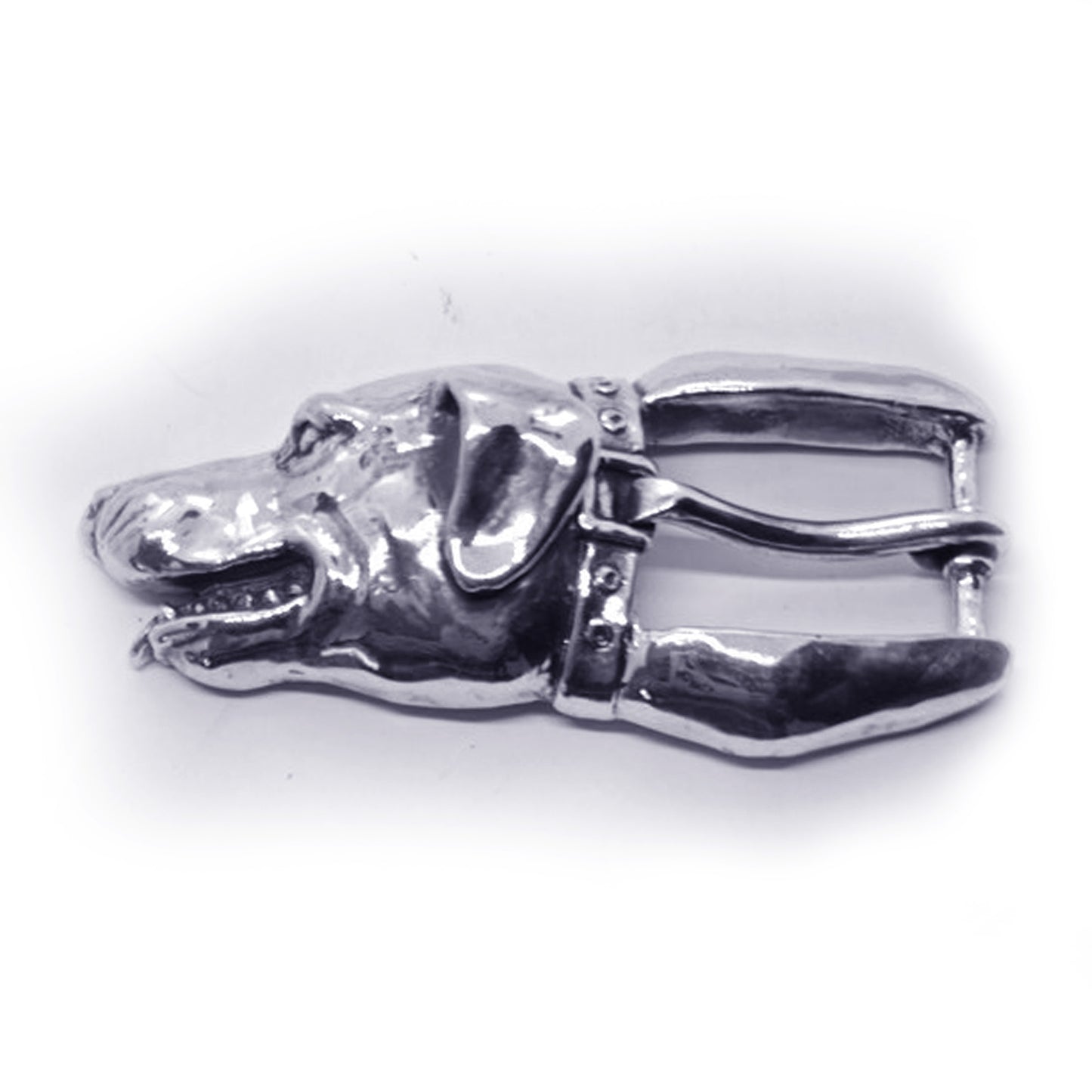 Dog Head Sterling Silver Belt Burckle