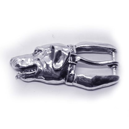 Dog Head Sterling Silver Belt Burckle