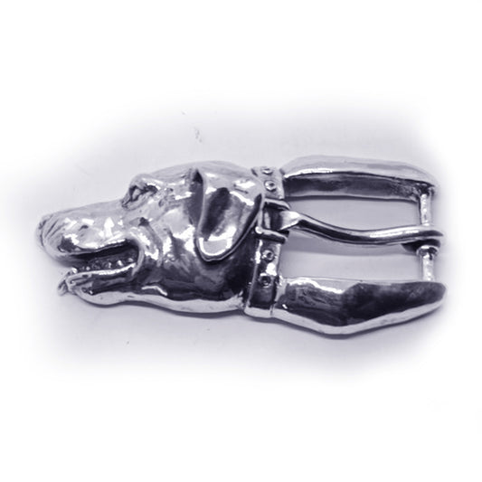 Dog Head Sterling Silver Belt Burckle
