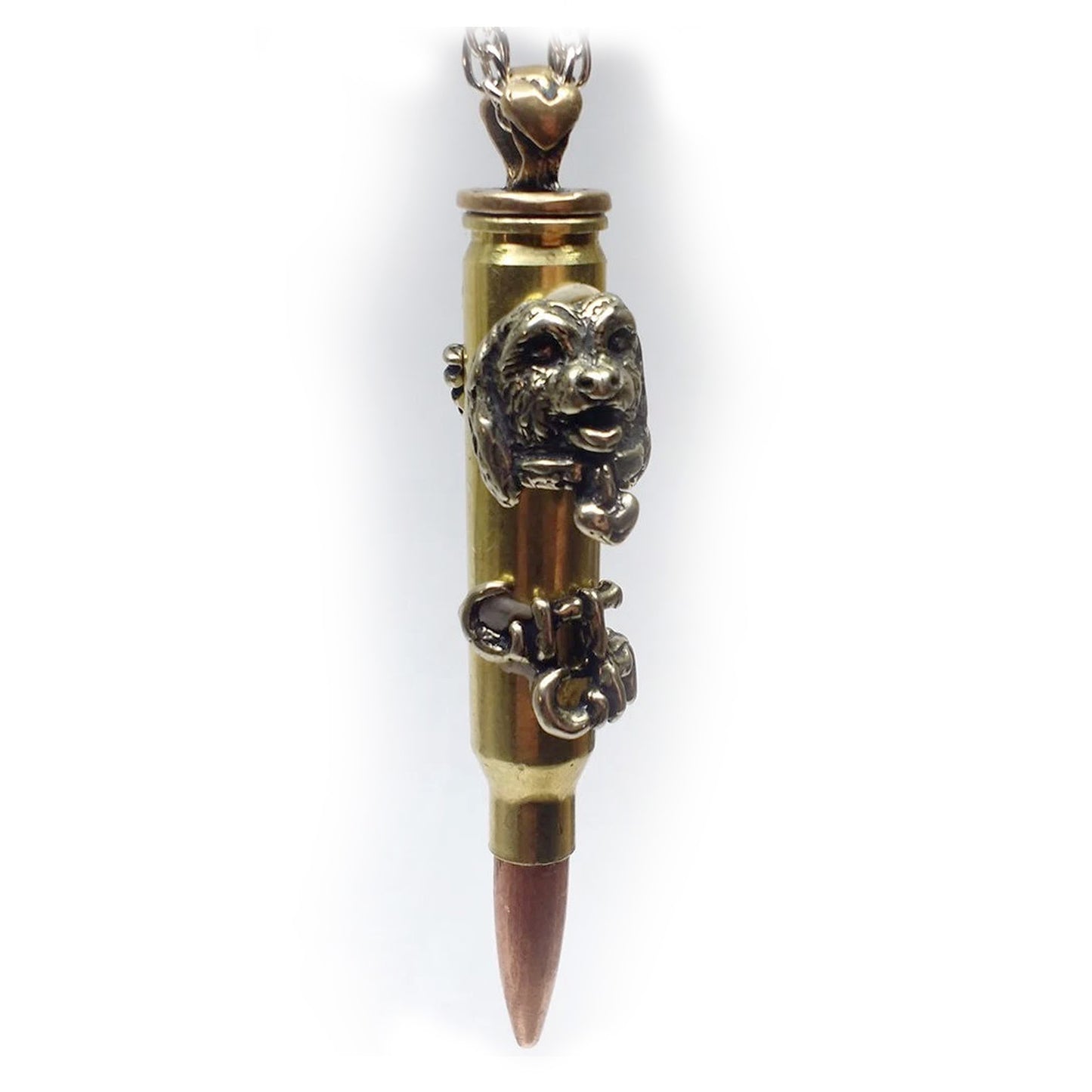Dogs Grr-Grr Love Bullet Silver Pendant