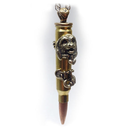 Dogs Grr-Grr Love Bullet Silver Pendant