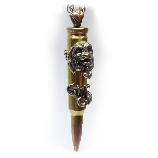 Dogs Grr-Grr Love Bullet Silver Pendant
