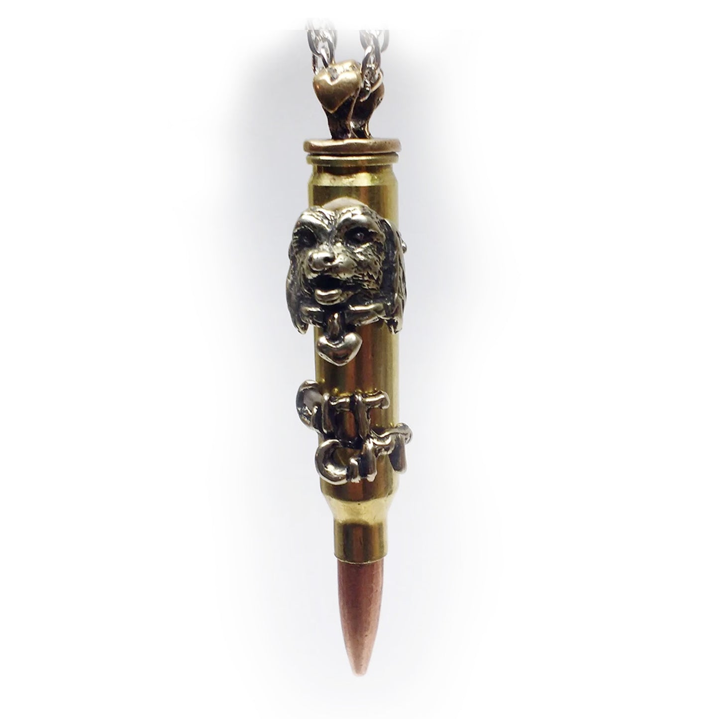 Dogs Grr-Grr Love Bullet Silver Pendant