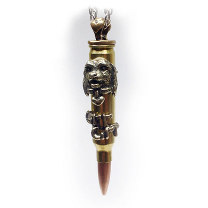 Dogs Grr-Grr Love Bullet Silver Pendant