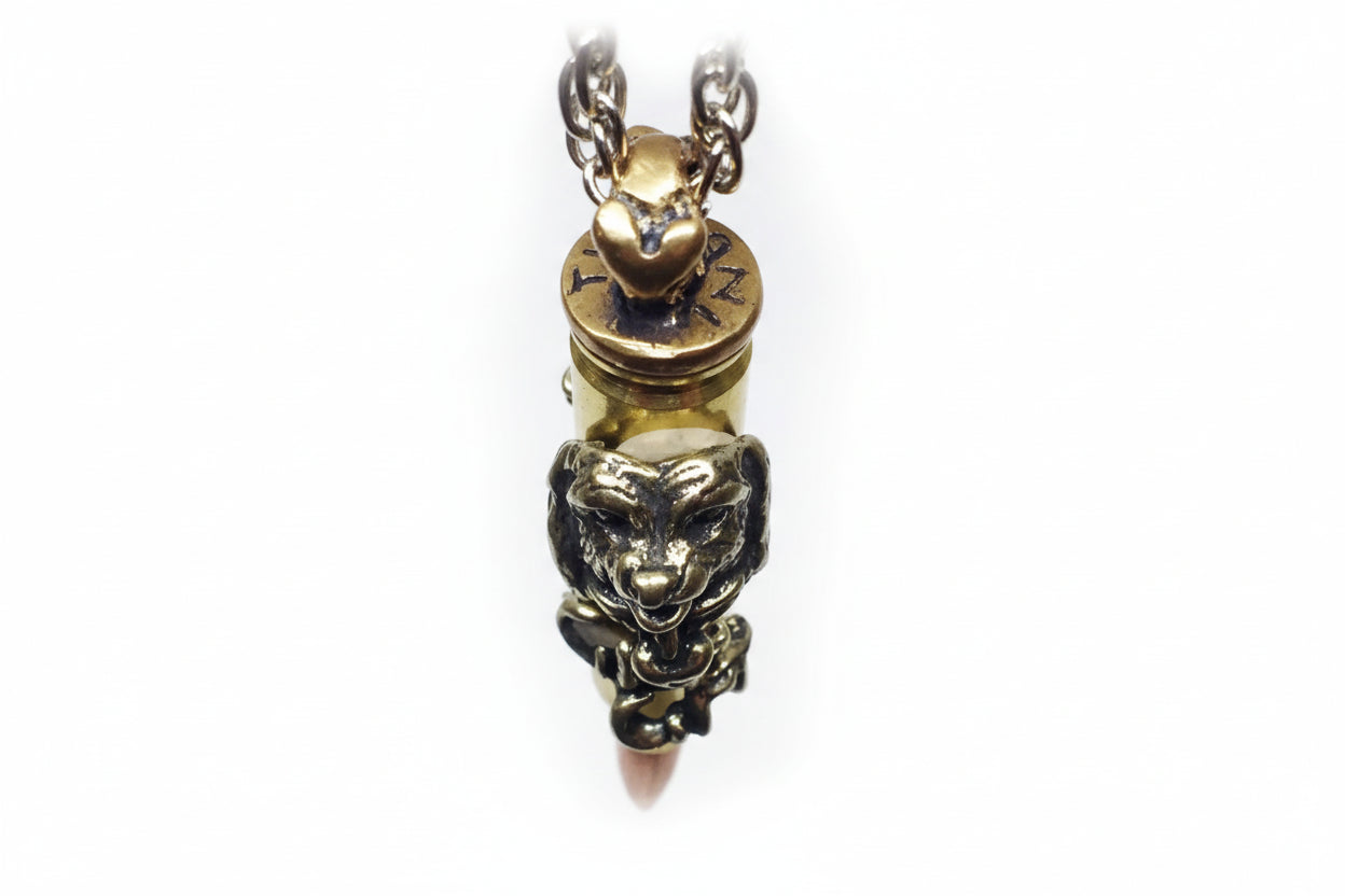 Dogs Grr-Grr Love Bullet Silver Pendant