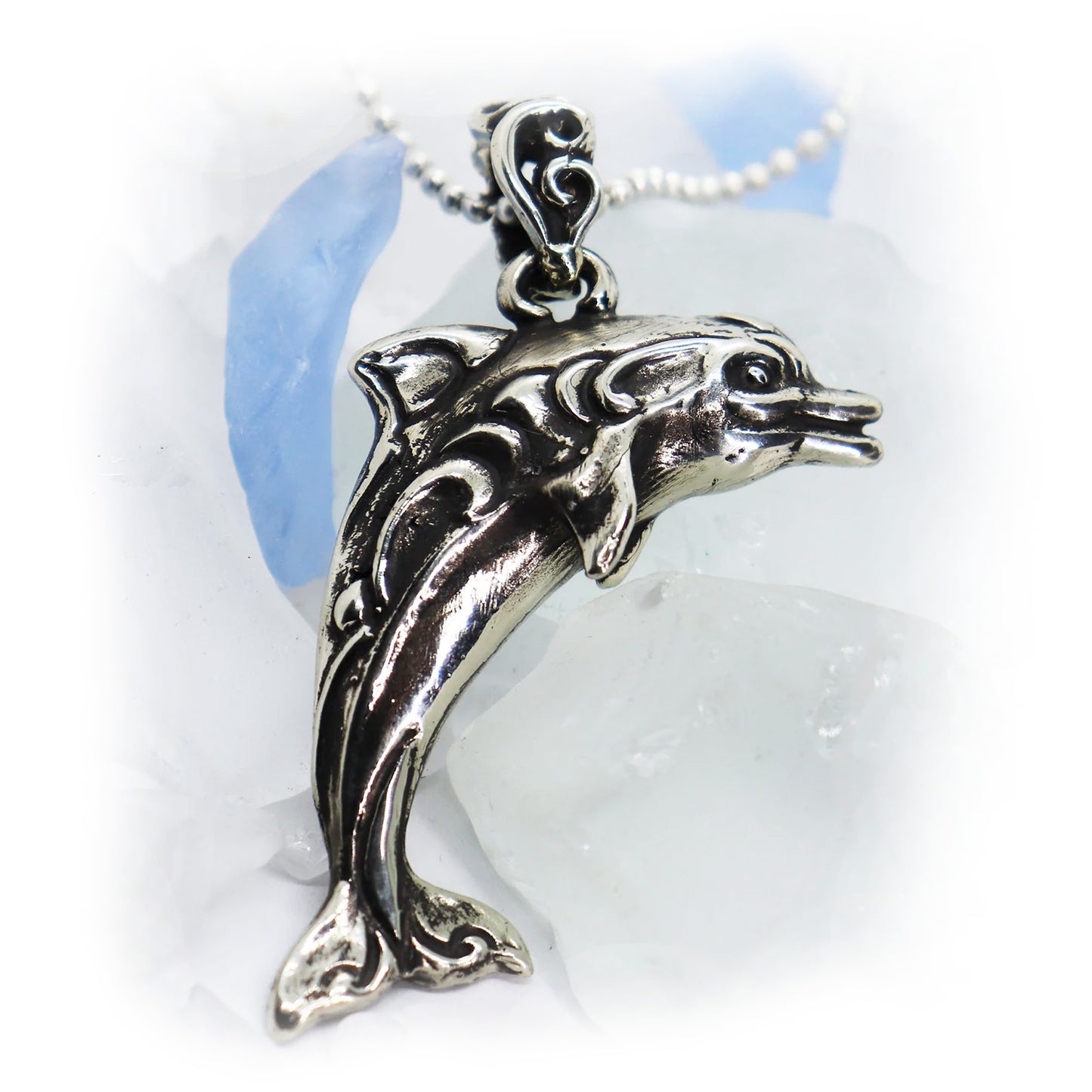 Dolphin Jumping Sterling Silver Pendant