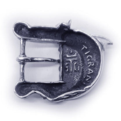 Dolphin In the Ocean Waves Sterling Silver Belt Buckle