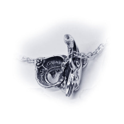 Dolphins Play Heart Shape Sterling Silver Pendant