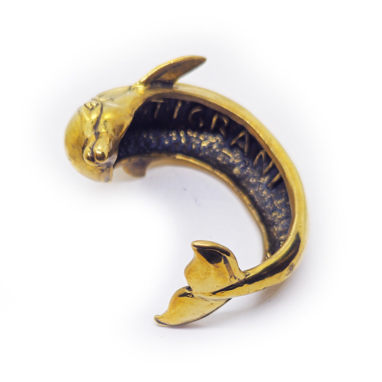 Dolphin Body on Arm Brass Bracelet