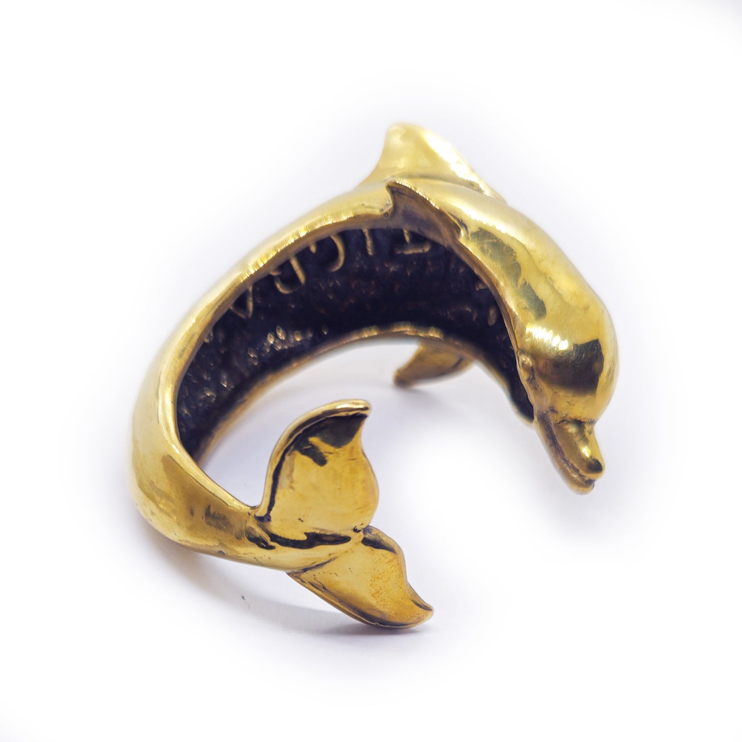 Dolphin Body on Arm Brass Bracelet