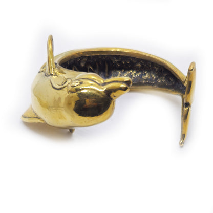 Dolphin Body on Arm Brass Bracelet
