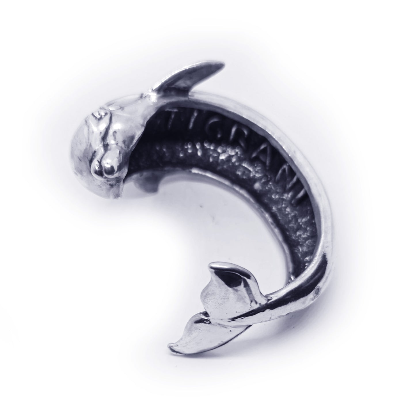 Dolphin Body on Arm Sterling Silver Bracelet