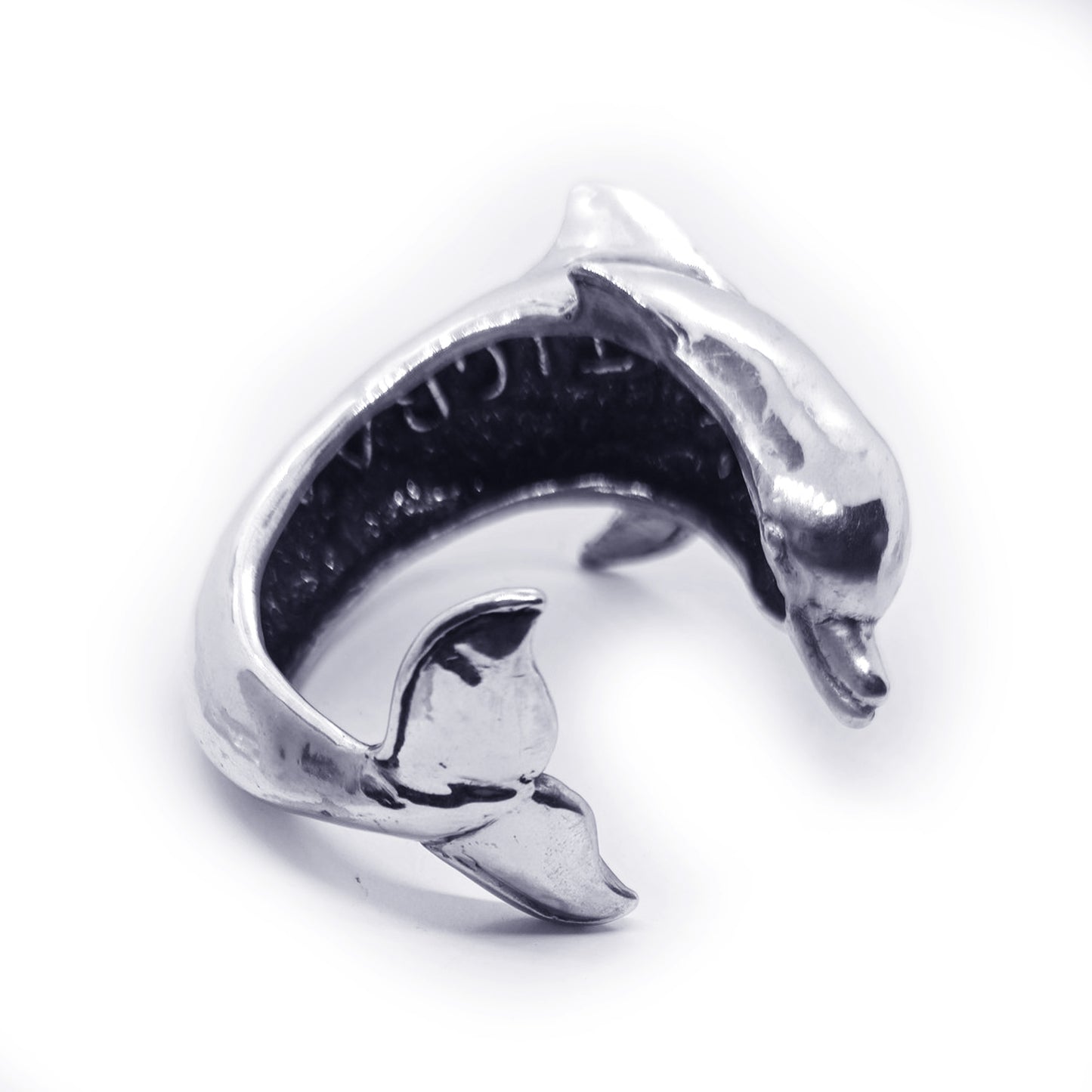 Dolphin Body on Arm Sterling Silver Bracelet