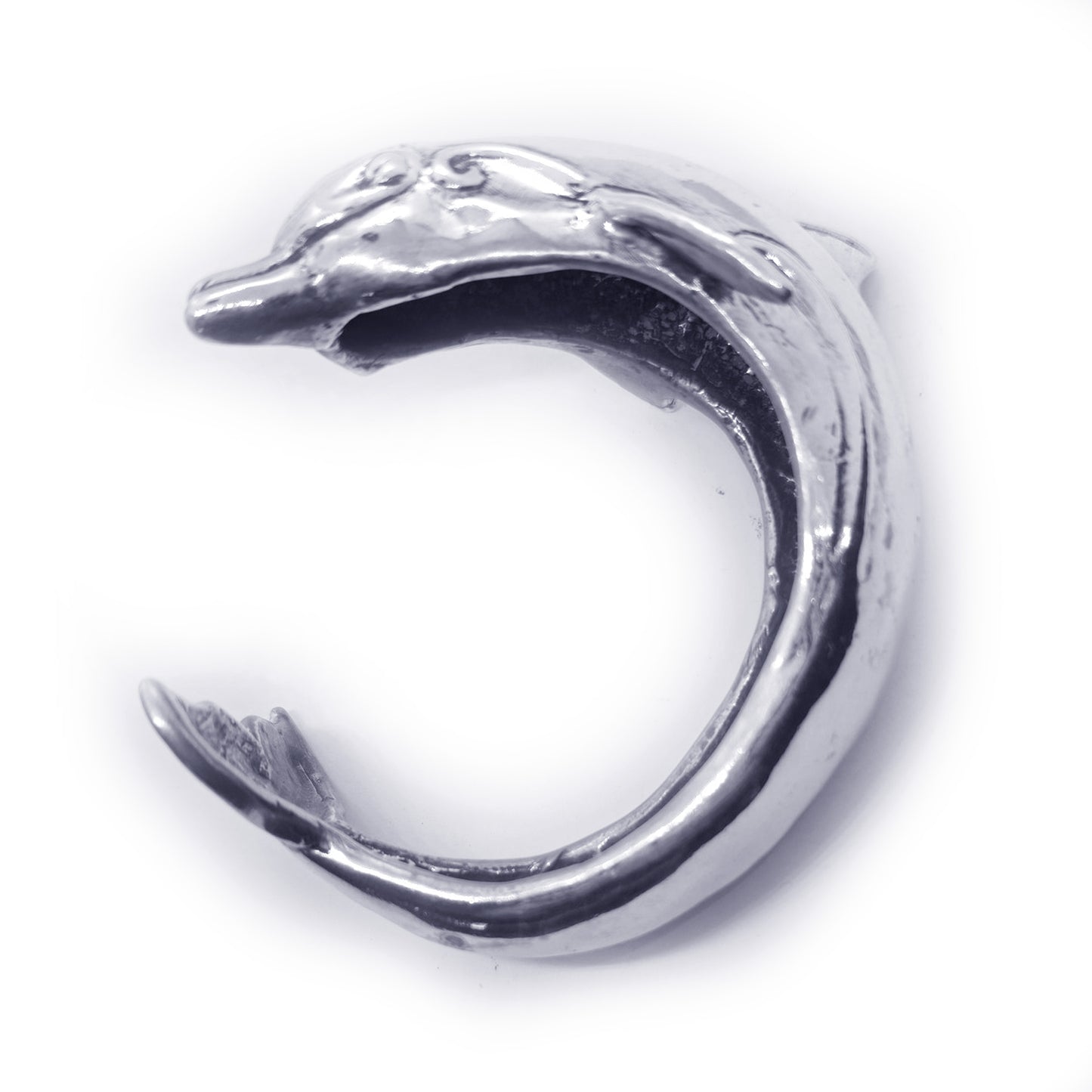 Dolphin Body on Arm Sterling Silver Bracelet