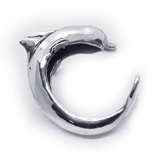 Dolphin Body on Arm Sterling Silver Bracelet