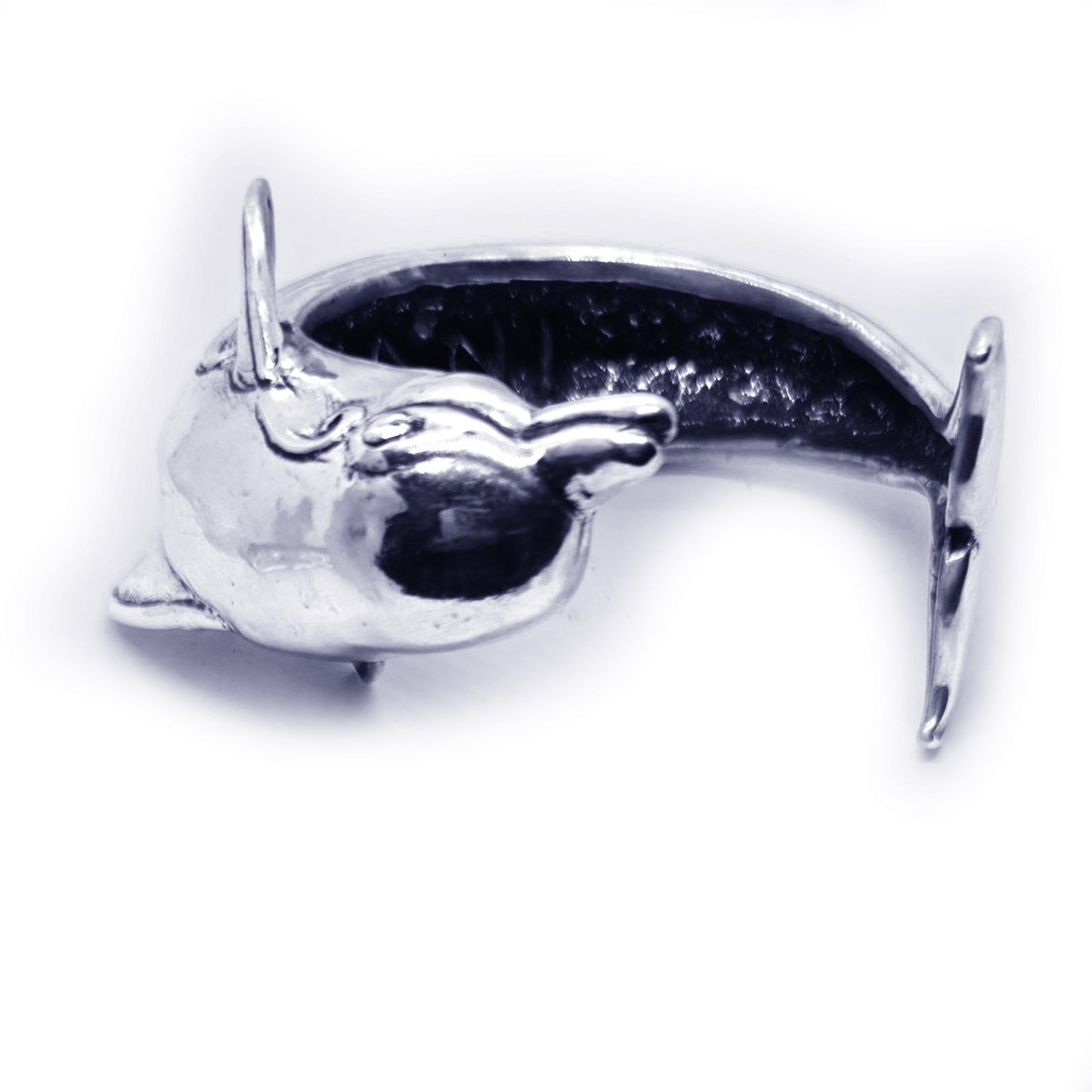 Dolphin Body on Arm Sterling Silver Bracelet