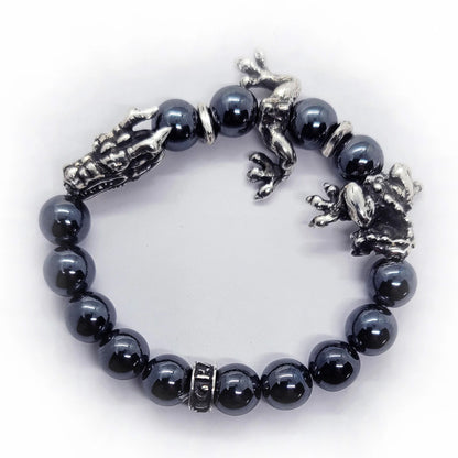 Dragon Silver Spiritual Hematite Beads Bracelet