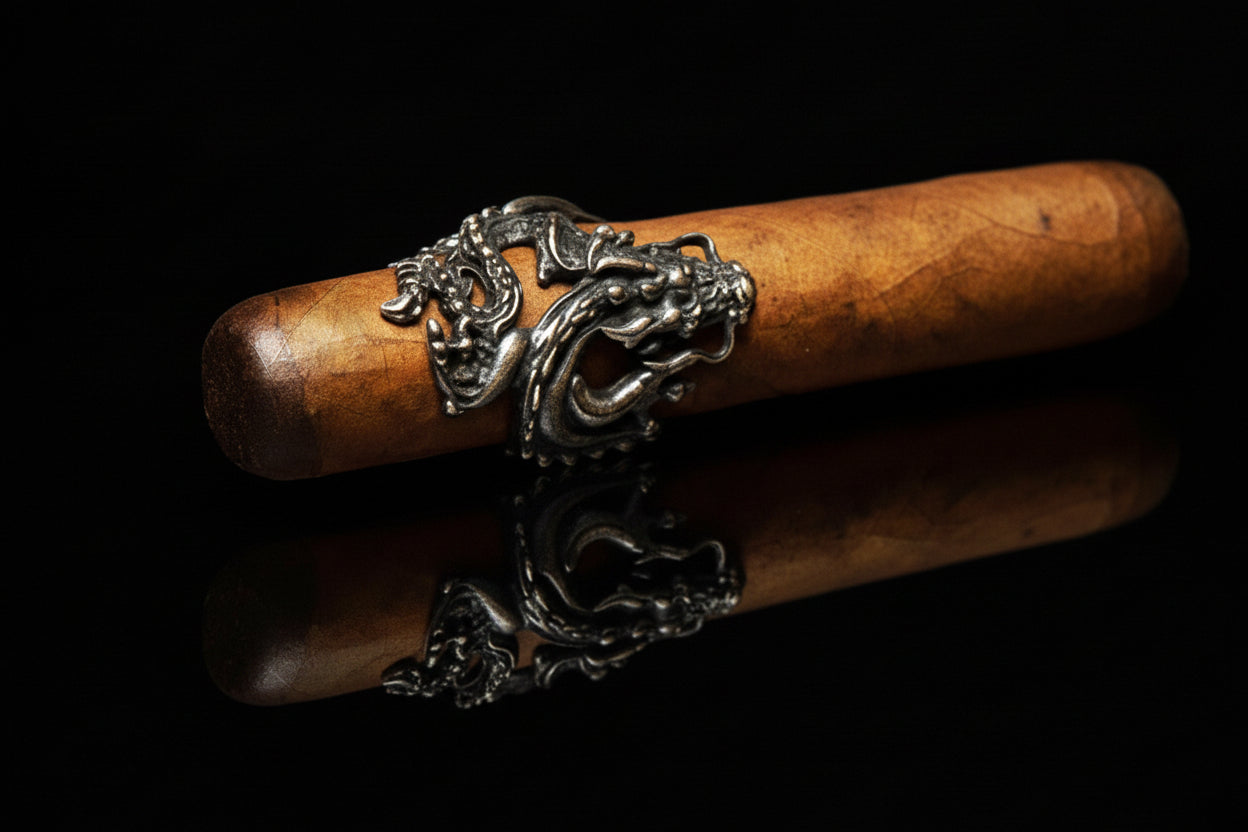 Dragon Sterling Silver Cigar Ring